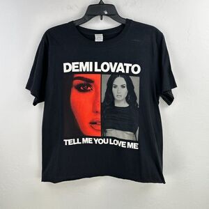 Demi Lovato Concert Tee Womens M‎ Black Gildan Tell Me You Love Me Tour